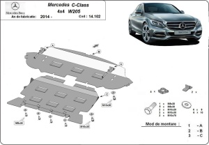 Scut motor Mercedes C-Class W205 4x4 2014 - 2021 - Img 3