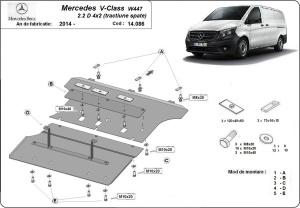Scut motor Mercedes V-Class W447 2.2 D, 4x2 (tracțiune spate) 2014 - 2026 - Img 3