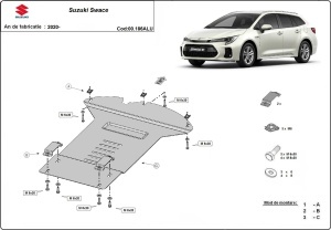 Scut antifurt din aluminiu pentru catalizator Suzuki Swace 2020 - 2026 - Img 3