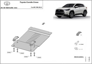 Scut antifurt din aluminiu pentru catalizator Toyota Corolla Cross 2022 - 2026 - Img 3