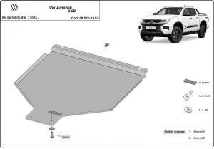 Scut cutie de viteza Volkswagen Amarok - Aluminium 2022 - 2026 - Img 2