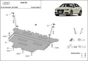 Scut motor din aluminiu Audi A3 2012 - 2020 - Img 3