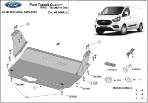 Scut motor din aluminiu Ford Transit Custom - Tracțiune față 2020 - 2023 - Img 3