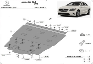 Scut motor din aluminiu Mercedes CLA 2019 - 2026 - Img 3