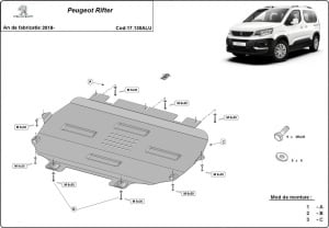 Scut motor din aluminiu Peugeot Rifter 2019 - 2026 - Img 3