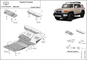 Scut motor din aluminiu Toyota Fj Cruiser 2006 - 2018 - Img 3
