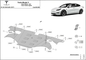 Scut motor spate Tesla Model 3 AWD 2017 - 2026 - Img 3