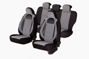Set huse scaun material textil Racing negru
