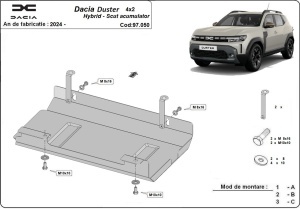 Scut acumulator metalic Dacia Duster Hybrid 2024 - 2026 - Img 3