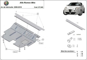 Scut motor Alfa Romeo Mito 2008 - 2018 - Img 3