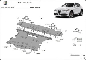 Scut motor din aluminiu Alfa Romeo Stelvio 2016 - 2026 - Img 3