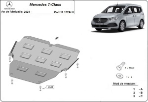Scut motor din aluminiu Mercedes T-Class 2021 - 2026 - Img 3