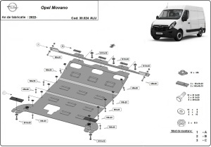 Scut motor din aluminiu Opel Movano 2022 - 2026 - Img 3
