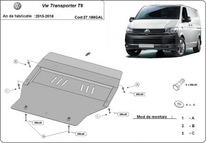 Scut motor galvanizat Volkswagen Transporter T6 2015 - 2018 - Img 3