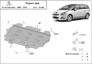 Scut motor și cutie de viteză Peugeot 5008 2009 - 2017 - Img 3