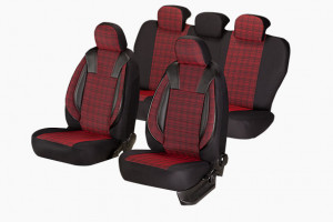 Set huse scaun material textil Luxury rosu