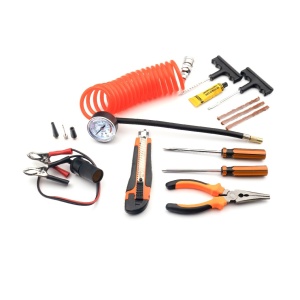 Compresor auto Heavy-Duty dublu cilindru – 50 L/min – 150 PSI – LED + kit reparatie anvelope - Img 2