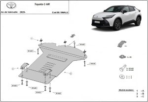 Scut antifurt din aluminiu pentru catalizator Toyota C-HR 2023 - 2026 - Img 3