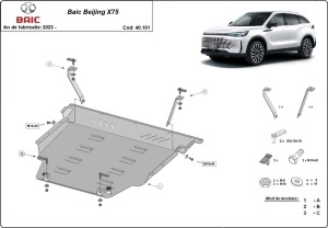 Scut motor din aluminiu BAIC Beijing X75 2023 - 2026 - Img 3