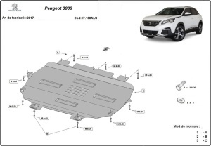 Scut motor din aluminiu Peugeot 3008 2017 - 2026 - Img 3
