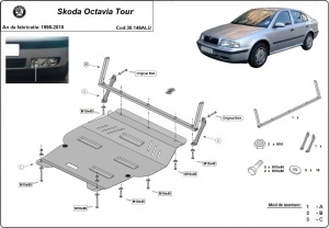 Scut motor din aluminiu Skoda Octavia 1998 - 2010 - Img 3