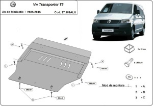 Scut motor din aluminiu Volkswagen Transporter T5 2003 - 2015 - Img 3