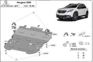 Scut motor și cutie de viteză Peugeot 3008 2017 - 2026 - Img 3