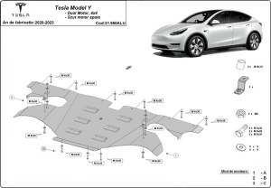 Scut motor spate din aluminiu Tesla Model Y AWD 2020 - 2023 - Img 3