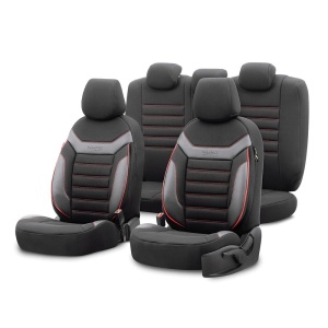 Set huse scaun material textil Individual rosu