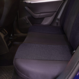 Set huse scaun material textil Racing negru cu rosu - Img 3