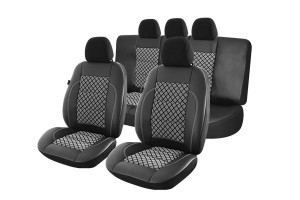Set huse scaune piele si textil Exclusiv Leather negre