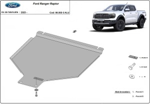 Scut cutie de viteza Ford Ranger Raptor - Aluminium 2023 - 2026 - Img 2