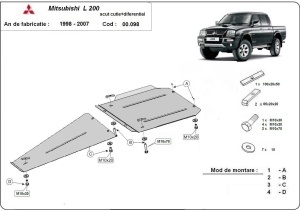 Scut cutie de viteză și diferențial Mitsubishi L 200 1998 - 2007 - Img 3