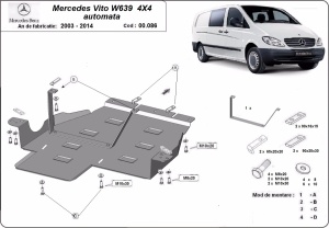 Scut metalic cutie de viteză și reductor Mercedes Vito W639, varianta 4x4 automată 2003 - 2014 - Img 3