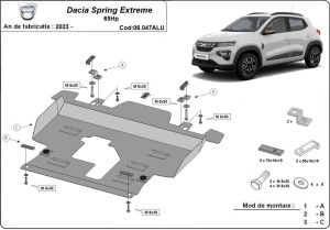 Scut motor aluminiu Dacia Spring Extreme 2023 - 2024 - Img 3