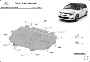 Scut motor din aluminiu Citroen Grand C4 Picasso 2013 - 2018 - Img 3