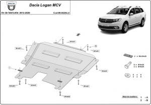 Scut motor din aluminiu Dacia Logan MCV 2012 - 2020 - Img 3