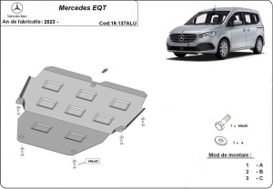 Scut motor din aluminiu Mercedes EQT 2023 - 2026 - Img 3