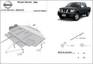Scut motor din aluminiu Nissan Navara 2005 - 2015 - Img 2