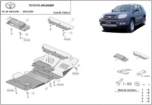 Scut motor din aluminiu Toyota 4Runner 2002 - 2009 - Img 3