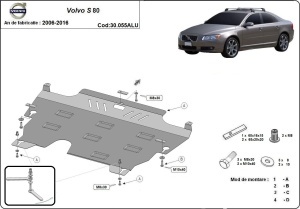 Scut motor și cutie de viteză din aluminiu Volvo S80 2006 - 2016 - Img 3