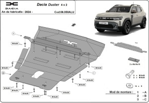 Scut motor din aluminiu Dacia Duster - 4x2 2024 - 2026 - Img 3