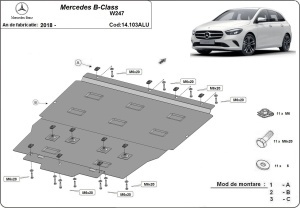 Scut motor din aluminiu Mercedes B-Classe 2018 - 2026 - Img 3