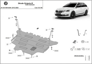 Scut motor și cutie de viteză Skoda Octavia 3 - cutie de viteză manuală 2013 - 2019 - Img 3