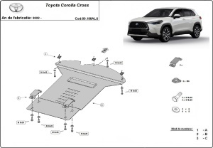 Scut antifurt din aluminiu pentru catalizator Toyota Corolla Cross 2022 - 2026 - Img 3