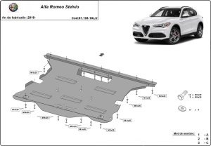 Scut motor din aluminiu Alfa Romeo Stelvio 2016 - 2026 - Img 2