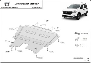 Scut motor din aluminiu DACIA Dokker Stepway 2012 - 2021 - Img 3
