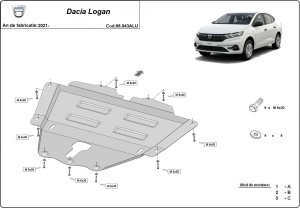 Scut motor din aluminiu Dacia Logan 2021 - 2026 - Img 3