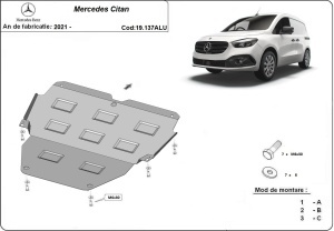 Scut motor din aluminiu Mercedes Citan 2021 - 2026 - Img 3