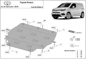 Scut motor din aluminiu Toyota Proace 2016 - 2026 - Img 3
